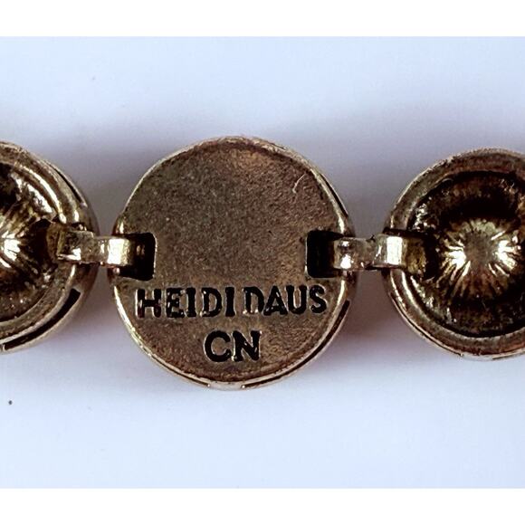 Heidi Daus AB Crystal Tennis Bracelet Gold Tone Rainbow Color Round Crystals 7” - Picture 4 of 9